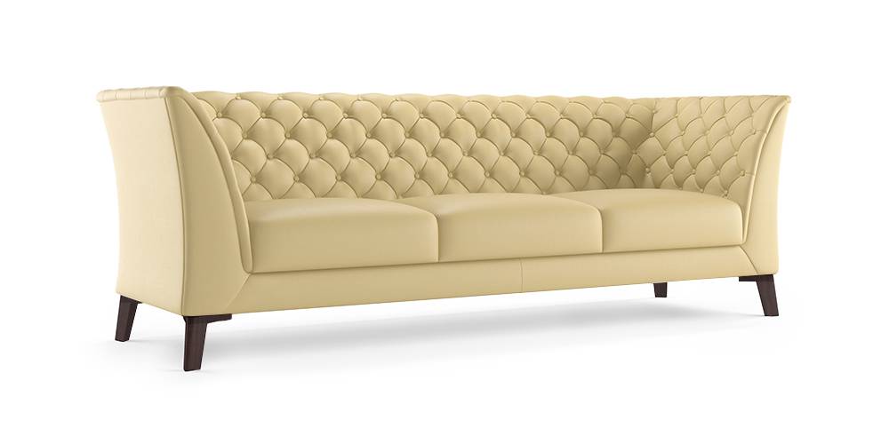Weston Half Leather Sofa (Cream Italian Leather)